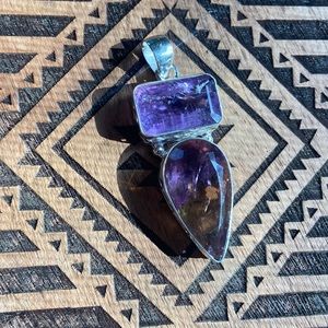 Ametrine & Amethyst 925 sterling silver pendant